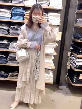 「RAY CASSIN（レイカズン）のアイテム（シャツワンピース）」を使った、minacoさん（レディース・152cm）の春コーディネート