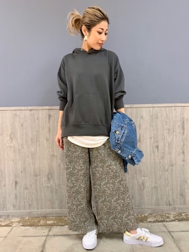 「秋服コーデ」｜「アイテム（デニムジャケット）」を使った、Naaachiさん（レディース・163cm）の秋コーディネート