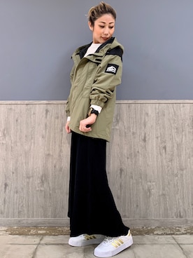 「CAMP7」｜「アイテム（マウンテンパーカー）」を使った、Naaachiさん（レディース・163cm）の秋コーディネート