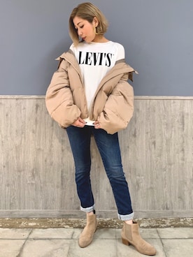 「リーバイス」｜Naaachiさん（レディース・163cm）の秋コーディネート