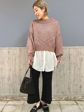 「RAG MACHINE（ラグマシーン）のアイテム（バッグ）」を使った、Naaachiさん（レディース・163cm）の冬コーディネート