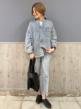 「RAG MACHINE（ラグマシーン）のアイテム（パンツ）」を使った、Naaachiさん（レディース・163cm）の春コーディネート