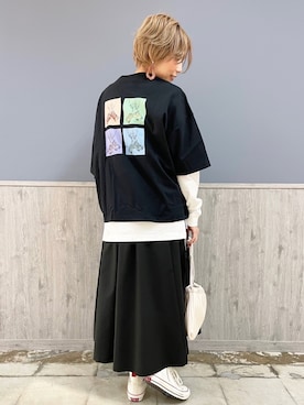 「RAG MACHINE（ラグマシーン）のアイテム（バッグ）」を使った、Naaachiさん（レディース・163cm）の春コーディネート