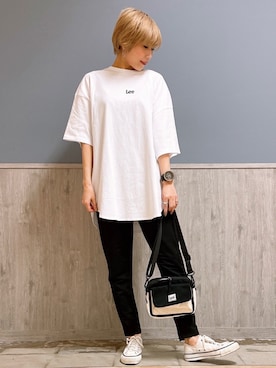 「RAG MACHINE（ラグマシーン）のアイテム（パンツ）」を使った、Naaachiさん（レディース・163cm）の春コーディネート