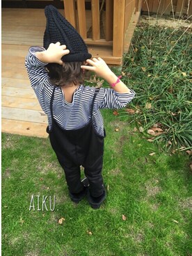 「サイドゴアブーツ」｜「アイテム（サロペット/オーバーオール）」を使った、A♡Sさん（キッズ・100cm）の冬コーディネート