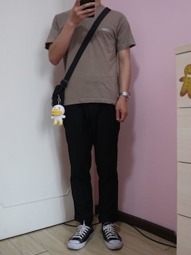「基础款」｜「アイテム（財布/小物）」を使った、Lazyさん（メンズ・163cm）の夏コーディネート