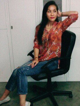 「アイテム（スリッポン、その他）」を使った、WaiChingさん（レディース・165cm）の冬コーディネート