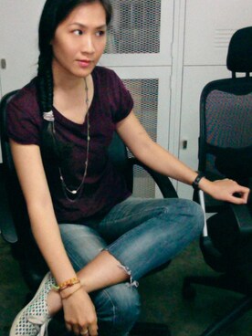 「アイテム（スリッポン、その他）」を使った、WaiChingさん（レディース・165cm）の冬コーディネート