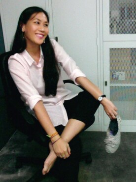 「アイテム（スリッポン、その他）」を使った、WaiChingさん（レディース・165cm）の冬コーディネート