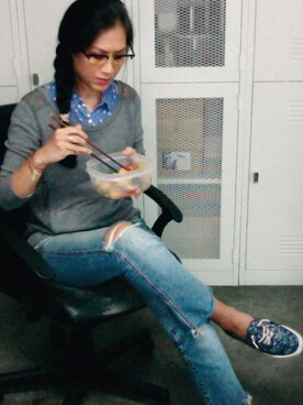 「Rubi（ルビ）のアイテム」を使った、WaiChingさん（レディース・165cm）の冬コーディネート