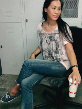 「Rubi（ルビ）のアイテム」を使った、WaiChingさん（レディース・165cm）の冬コーディネート