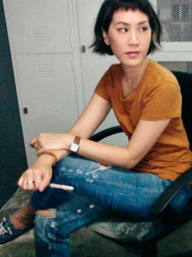 「Rubi（ルビ）のアイテム」を使った、WaiChingさん（レディース・165cm）の冬コーディネート