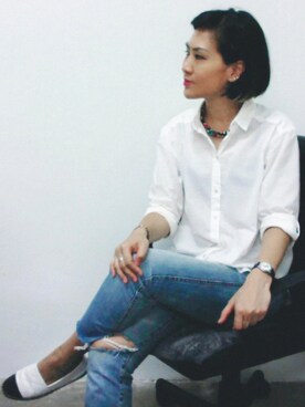 「TOPSHOP（トップショップ）のアイテム（アクセサリー）」を使った、WaiChingさん（レディース・165cm）の冬コーディネート