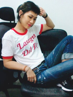 「アイテム（腕時計、パープル系）」を使った、WaiChingさん（レディース・165cm）の冬コーディネート