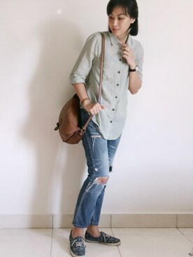 「Rubi（ルビ）のアイテム」を使った、WaiChingさん（レディース・165cm）の冬コーディネート