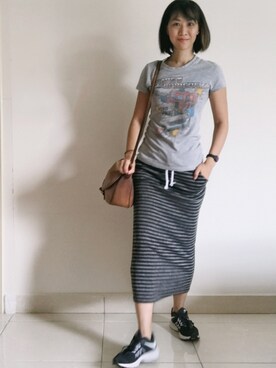 「アイテム（腕時計、パープル系）」を使った、WaiChingさん（レディース・165cm）の冬コーディネート