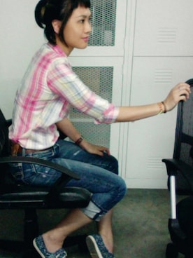 「Rubi（ルビ）のアイテム」を使った、WaiChingさん（レディース・165cm）の冬コーディネート