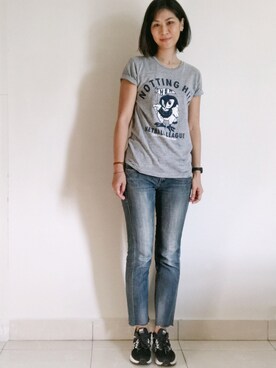 「アイテム（腕時計、パープル系）」を使った、WaiChingさん（レディース・165cm）の冬コーディネート