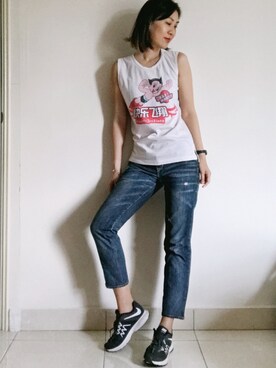 「アイテム（腕時計、パープル系）」を使った、WaiChingさん（レディース・165cm）の冬コーディネート