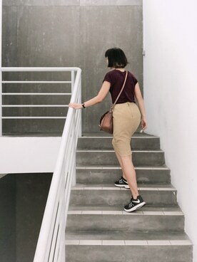 「アイテム（腕時計、パープル系）」を使った、WaiChingさん（レディース・165cm）の春コーディネート