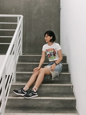 「アイテム（腕時計、パープル系）」を使った、WaiChingさん（レディース・165cm）の春コーディネート