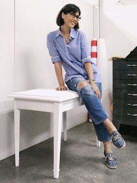 「Rubi（ルビ）のアイテム」を使った、WaiChingさん（レディース・165cm）の春コーディネート