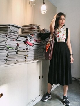 「MONDAINE（モンディーン）のアイテム」を使った、WaiChingさん（レディース・165cm）の夏コーディネート