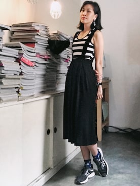 「MONDAINE（モンディーン）のアイテム」を使った、WaiChingさん（レディース・165cm）の夏コーディネート