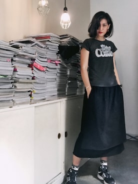 「アイテム（腕時計、パープル系）」を使った、WaiChingさん（レディース・165cm）の夏コーディネート