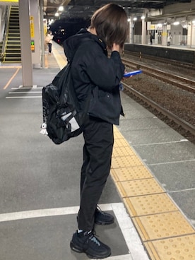 「LMCのアイテム（バッグ）」を使った、리노🌧さん（レディース・165cm）の冬コーディネート