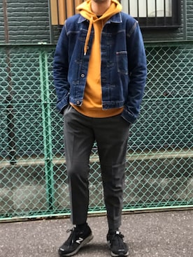 「初心者コーデ」｜「アイテム（ジャケット/アウター）」を使った、アビーユさん（メンズ・180cm）の冬コーディネート