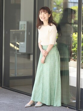 「アイテム（その他シューズ、シルバー系）」を使った、fukaさん（レディース・152cm）の春コーディネート