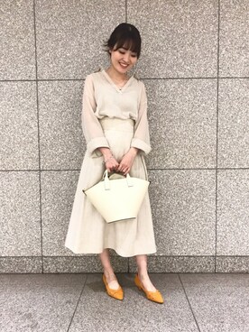 「MARCO BIANCHINI（マルコビアンチーニ）のアイテム（ショルダーバッグ）」を使った、fukaさん（レディース・152cm）の春コーディネート