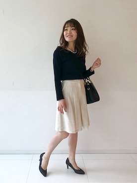 「ドット柄」｜fukaさん（レディース・152cm）の春コーディネート