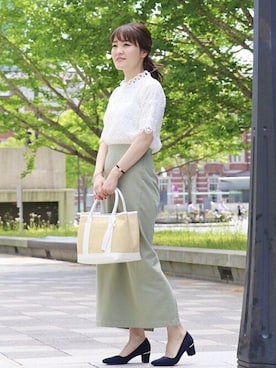 「cache cache（カシュ カシュ）のアイテム」を使った、fukaさん（レディース・152cm）の夏コーディネート