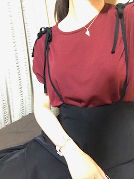 「ワインレッド」｜「アイテム（オールインワン・サロペット）」を使った、yuiさん（レディース・152cm）の夏コーディネート