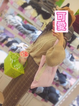 「纳凉のアイテム（ニット/セーター、ベージュ系）」を使った、你的名字很好听呀_さん（レディース・155cm）の冬コーディネート