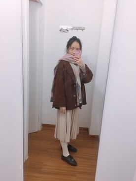 「chicのアイテム（ピーコート、ブラウン系）」を使った、你的名字很好听呀_さん（レディース・155cm）の冬コーディネート