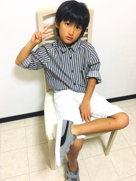 「laboratory work（ラボラトリーワーク）のアイテム」を使った、ぽろんさん（キッズ・123cm）の秋コーディネート