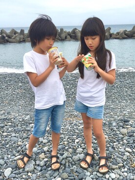 「NATURAL BEAUTY BASIC（ナチュラルビューティーベーシック）のアイテム」を使った、ぽろんさん（キッズ・127cm）の春コーディネート
