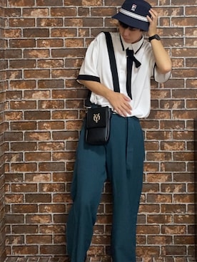 「FILA（フィラ）のアイテム（帽子）」を使った、やんやんさん（メンズ・167cm）の夏コーディネート