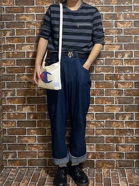 「Champion（チャンピオン）のアイテム（ショルダーバッグ）」を使った、やんやんさん（メンズ・167cm）の夏コーディネート