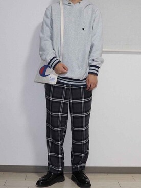 「improves（インプローブス）のアイテム（スラックス）」を使った、やんやんさん（メンズ・167cm）の秋コーディネート