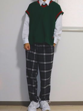 「improves（インプローブス）のアイテム（スラックス）」を使った、やんやんさん（メンズ・167cm）の秋コーディネート