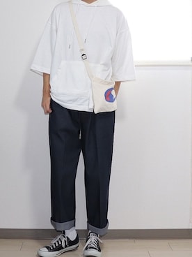 「Champion（チャンピオン）のアイテム（ショルダーバッグ）」を使った、やんやんさん（メンズ・168cm）の秋コーディネート