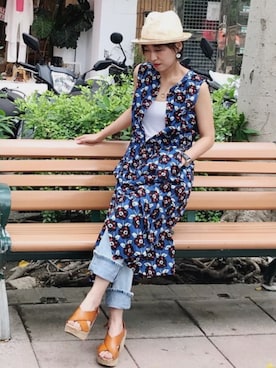 「CHILLEA（キリア）のアイテム」を使った、のぞみさん（レディース・160cm）の夏コーディネート