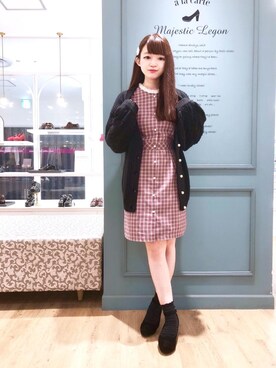 Majestic Legon マジェスティックレゴン の フリル付チェックワンピース ワンピース Wear