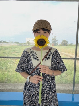 「go slow caravan（ゴースローキャラバン）のアイテム（ワンピース/ドレス）」を使った、Ｋｉｎｉさん（レディース・155cm）の夏コーディネート