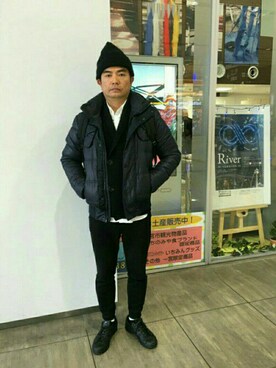 「G-STAR RAW（ジースターロゥ）のアイテム（ダウンジャケット/コート）」を使った、mrbassmanさん（メンズ・168cm）の冬コーディネート