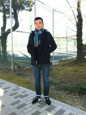 「JOHN SMEDLEY（ジョンスメドレー）のアイテム（カーディガン/ボレロ）」を使った、mrbassmanさん（メンズ・168cm）の冬コーディネート